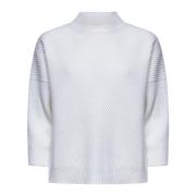 Max Mara Studio Eles Mock Neck Sweater i Vit White, Dam