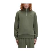 Fred Perry Ikonisk Zip-Up Sweatshirt Green, Herr