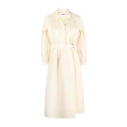 Jil Sander Beige Midi Klänning i Textil Beige, Dam