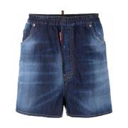 Dsquared2 Blå Avslappnad Bomull Elastan Shorts Blue, Herr