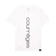 Courrèges Tryckt Vit Bomull Kortärmad T-shirt White, Dam