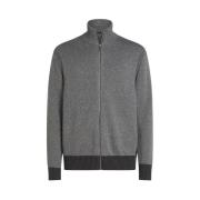 Tommy Hilfiger Grå Mouline Zip Thru Cardigan Gray, Herr