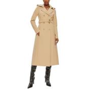 Patrizia Pepe Beige Trench Coat med Fly Buckle Brown, Dam