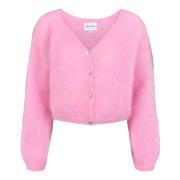 American Dreams Mjuka Bär Cropped Cardigan Pink, Dam