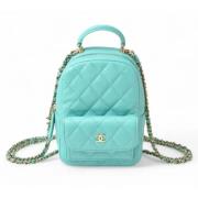 Chanel Vintage Pre-owned Laeder ryggsckar Blue, Dam