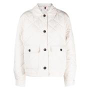 Tommy Hilfiger Vadderad quiltjacka i beige Beige, Dam