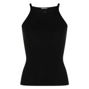 Courrèges Svart Milano Stickad Tanktop Black, Dam