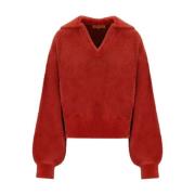 Stine Goya Röd Stickad Polo Jumper Red, Dam