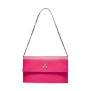 Patrizia Pepe Vibrant Fuchsia Läderkedja Clutch Pink, Dam