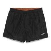 Ermenegildo Zegna Svarta Logo-Print Badshorts Black, Herr