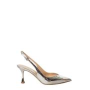 Ninalilou Silver Spegel Slingback Sandal Gray, Dam