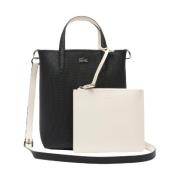 Lacoste Vändbar Toteväska i Noir Farine Multicolor, Dam