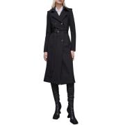 Patrizia Pepe Svart Trenchcoat Elegant Sofistikerad Black, Dam