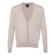 Giorgio Armani Elegant Beige Ull Cardigan Beige, Herr