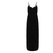 Calvin Klein Svart Maxi Slip Klänning Black, Dam