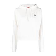 Diesel Vit Avslappnad Hoodie för Kvinnor White, Dam