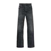 Diesel Casual Straight Svart Bomull Jeans Black, Herr