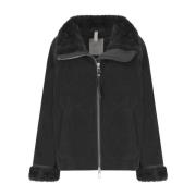 Duno Svart Corduroy Xenia Jacka med Faux Fur Black, Dam