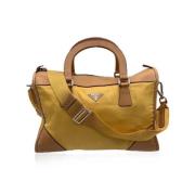 Prada Vintage Pre-owned Canvas prada-vskor Yellow, Dam