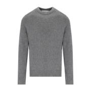 Amaránto Grå Cashmere Crewneck Jumper Gray, Herr