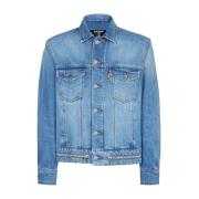 Balmain Blå Denimjacka med Knappar Blue, Herr