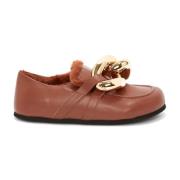 JW Anderson Bruna Avslappnade Loafers med Gummisula Brown, Dam