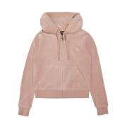 Juicy Couture Robertson Hoodie i polyesterstretchtyg Pink, Dam