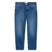 Ami Paris Blå Straight Jeans Casual Stil Blue, Herr