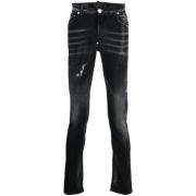 Philipp Plein Svarta Straight Denim Byxor Black, Herr