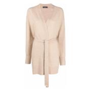 Joseph Beige Ull Cardigan med Metalliserad Polyester Beige, Dam