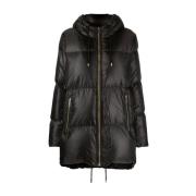 Michael Kors Svart Lurex Tape Puffer Jacka Black, Dam