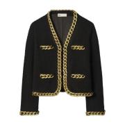 Tory Burch Kedje Cardigan med Kendra Stil Black, Dam