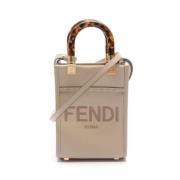 Fendi Vintage Pre-owned Laeder handvskor Beige, Dam