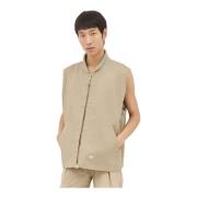 Dickies Twill Crewneck Vest med Fickor Beige, Herr