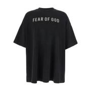 Fear Of God Grå Logo Print Crew Neck T-shirt Gray, Herr