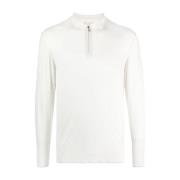 Eleventy Avslappnad Multifärgad Half Zip Sweater White, Herr