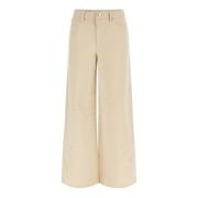 Guess Avslappnad passform Bellflower Wide Leg Byxor Beige, Dam