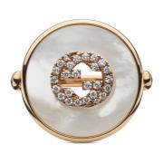 Gucci Sammanlänkad ring i rosa guld, mop, diamanter, gg pavé Yellow, D...