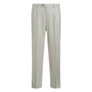 Etro Svart Ull Formella Byxor White, Herr