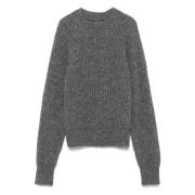 Samsøe Samsøe Grå Melange Crew Neck Tröja Gray, Dam