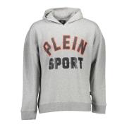 Plein Sport Hoodie med tryck och logodetaljer Gray, Herr