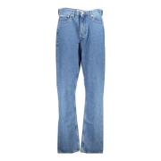 Calvin Klein Blå Denim High Rise Straight Jeans Blue, Dam