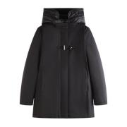 Fay Gabardine Toggle Coat Black, Dam