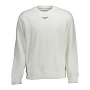 Calvin Klein Vit Herr Sweatshirt Långärmad Tryck White, Herr