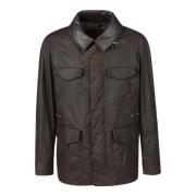 Barbour Stilig vaxad bomullsjacka Brown, Herr