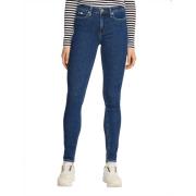 Calvin Klein Mid Rise Skinny Jeans Blue, Dam