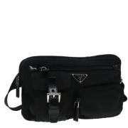 Prada Vintage Pre-owned Nylon crossbodyvskor Black, Dam