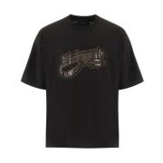 John Richmond Kortärmad T-shirt med Rhinestone Logo Black, Herr