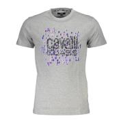 Cavalli Class Kortärmad Herr T-shirt Grå Print Gray, Herr