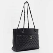 Chanel Vintage Pre-owned Tyg totevskor Black, Dam